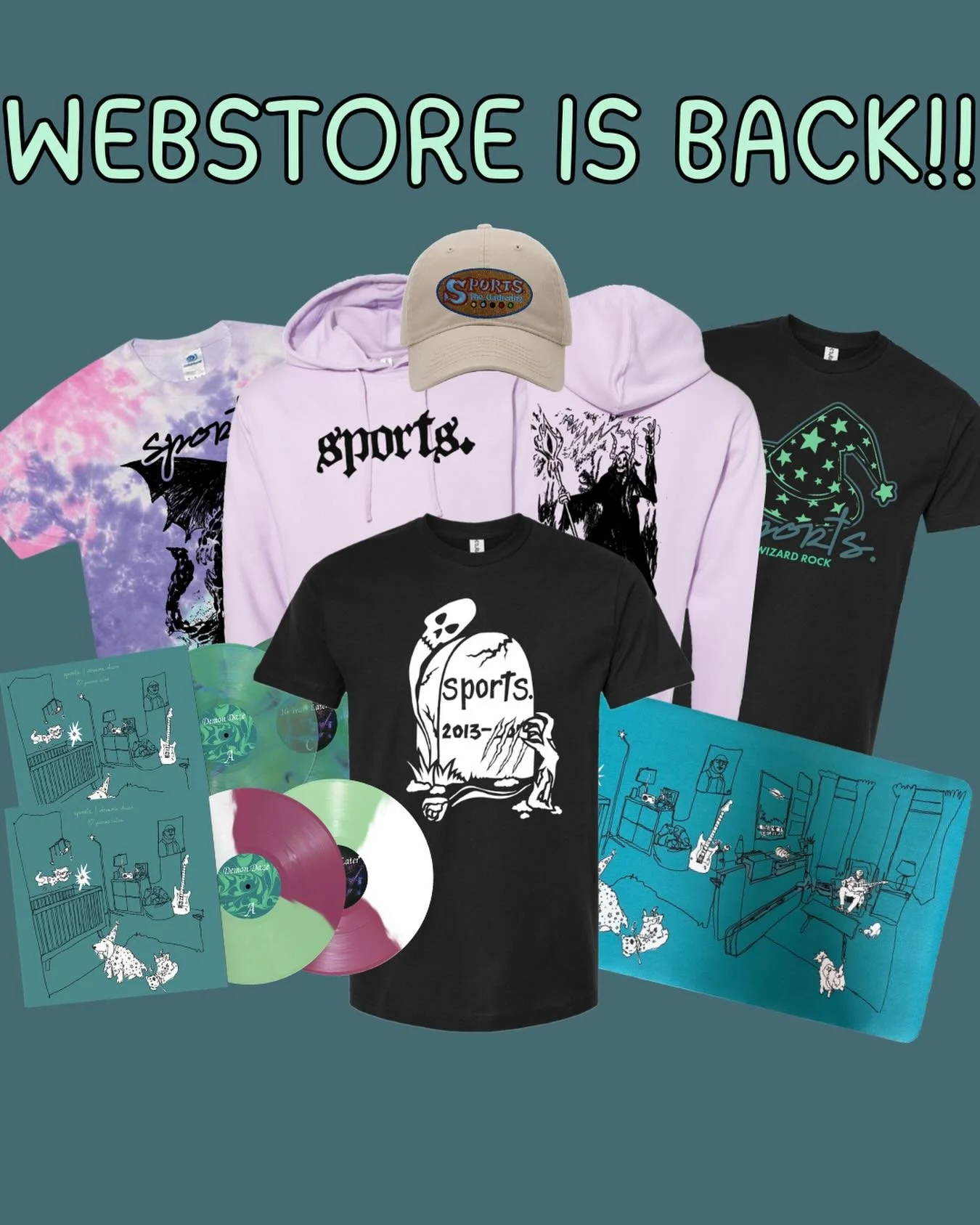 Everything left from the past year is up on our webstore! We have limited availability and sizes on some things. Some goodies not pictured here, some stuff will probably go pretty fast *ahem* playmats 👀, so get &lsquo;em quick. Links to @brokenrimre