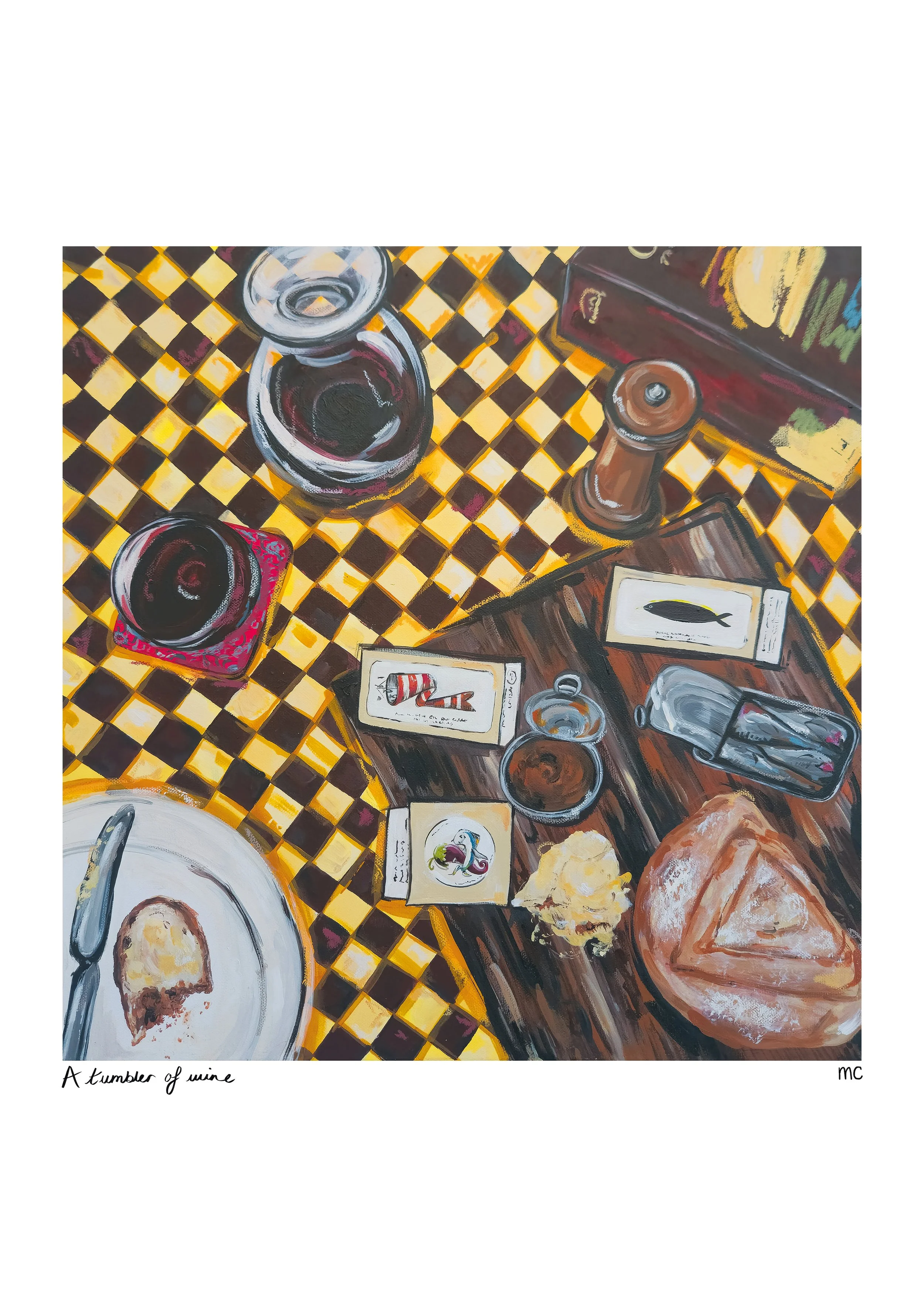 A tumbler of wine - Print