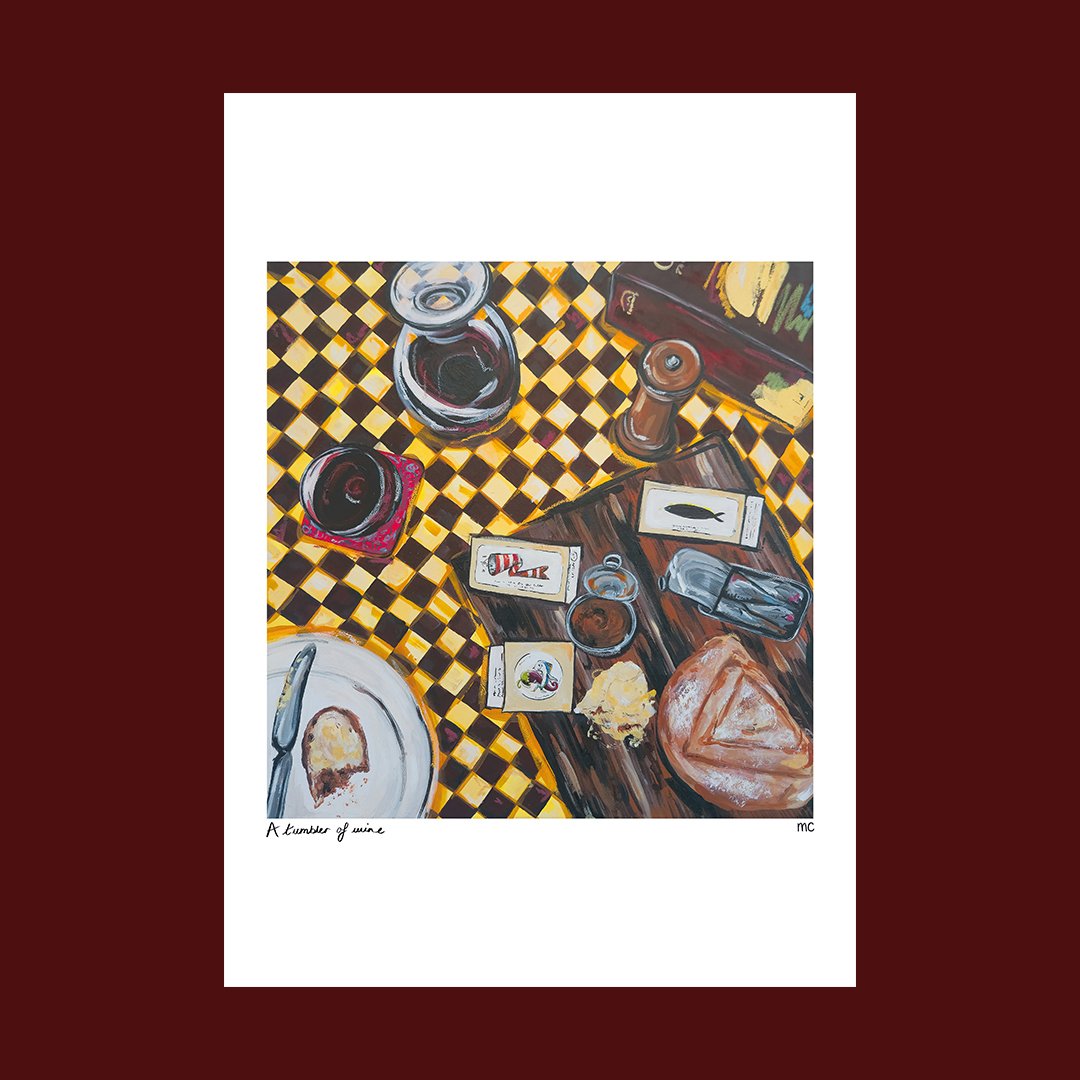 A tumbler of wine - Print