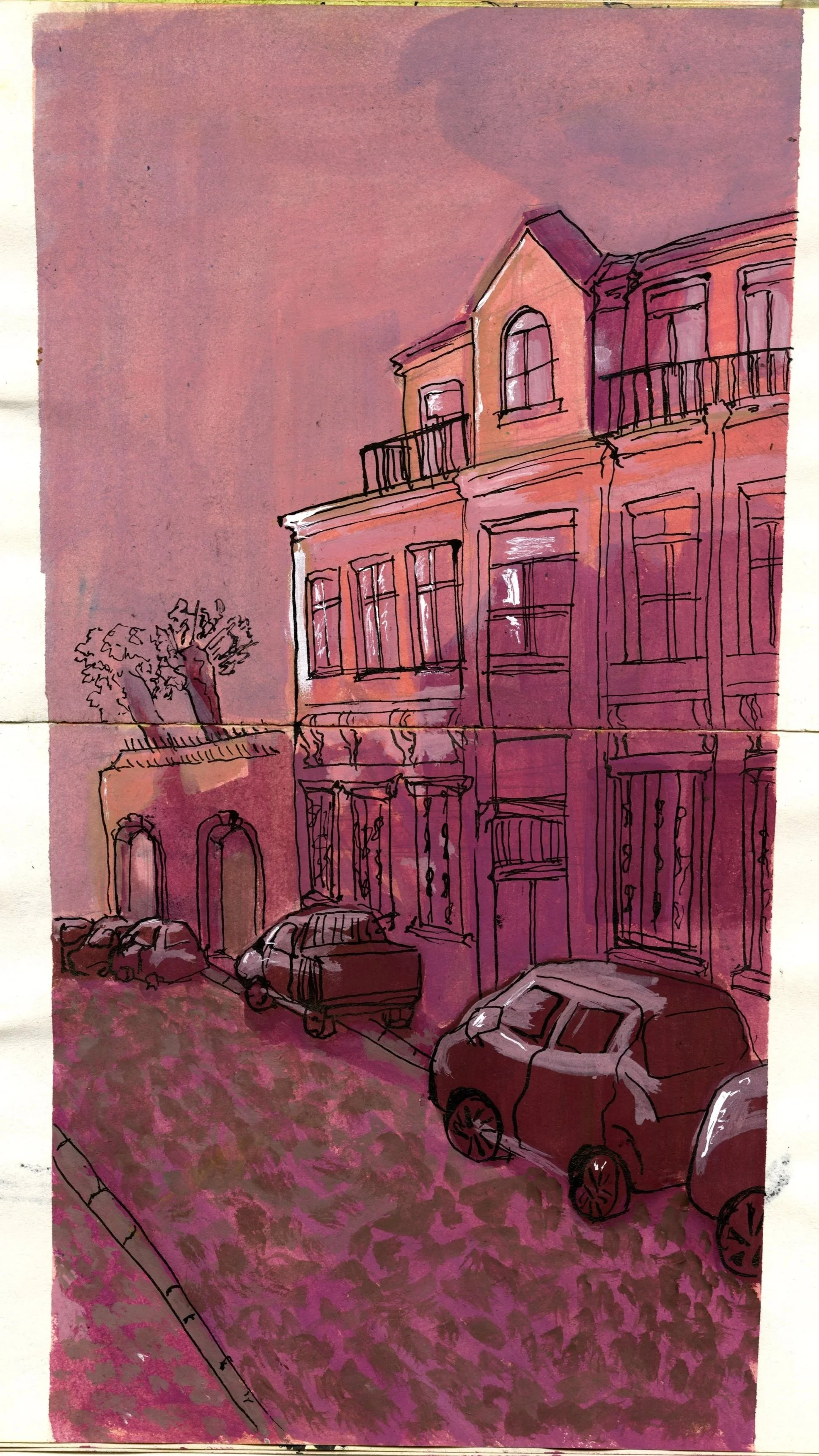 A Sunset study of a street in Alfama