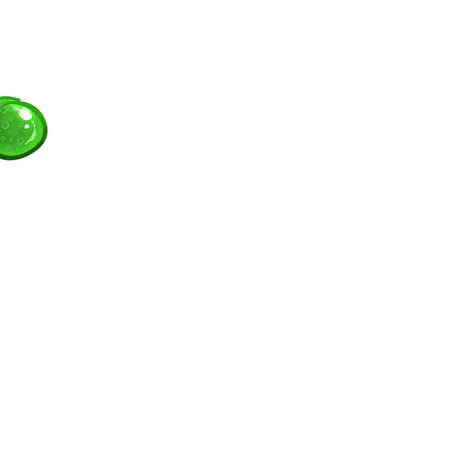 Moving into animation we made a few basic Gifs, this one is of a small slime character falling, squishing then rolling