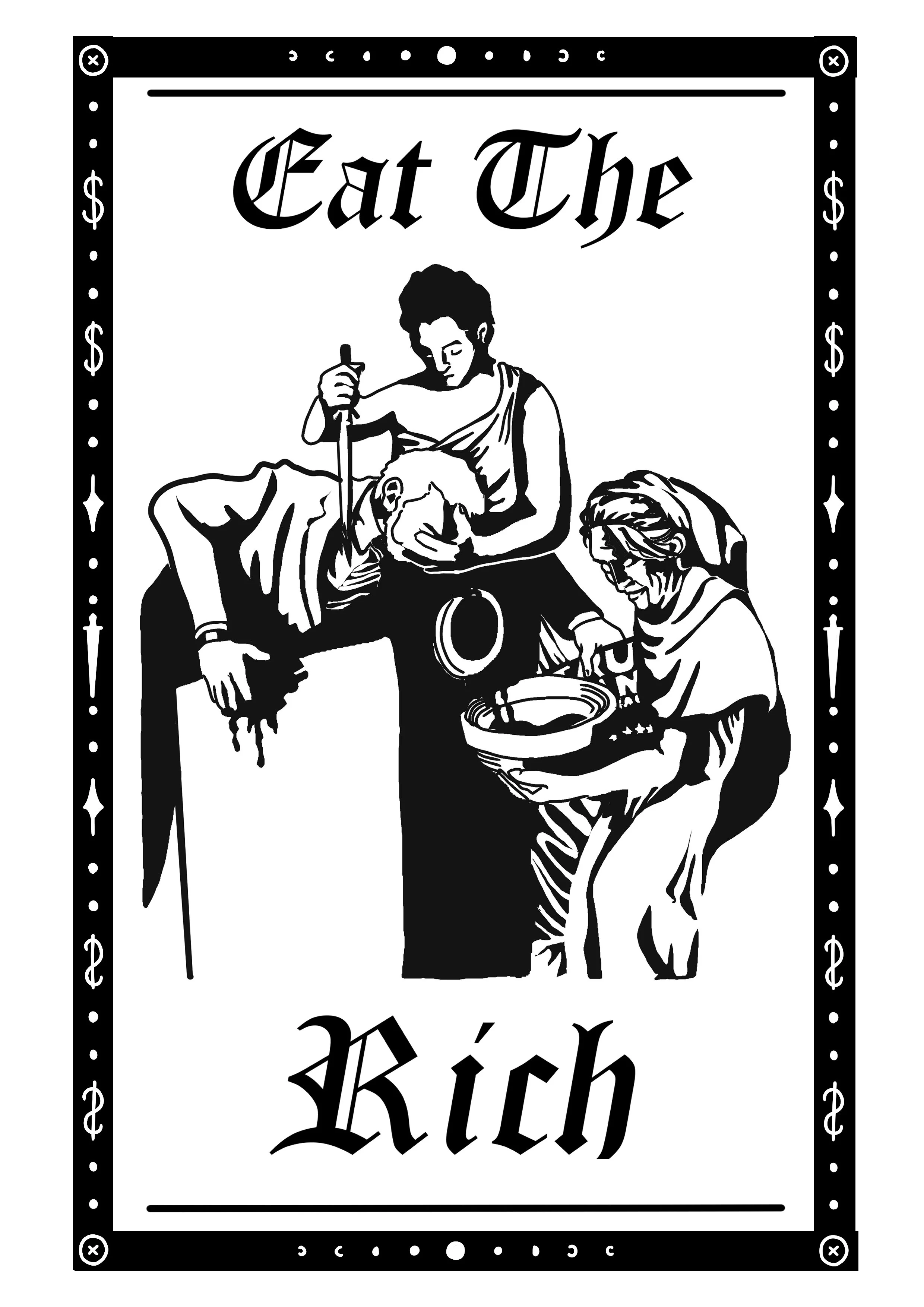 'Eat the rich' lino cut bag.jpg