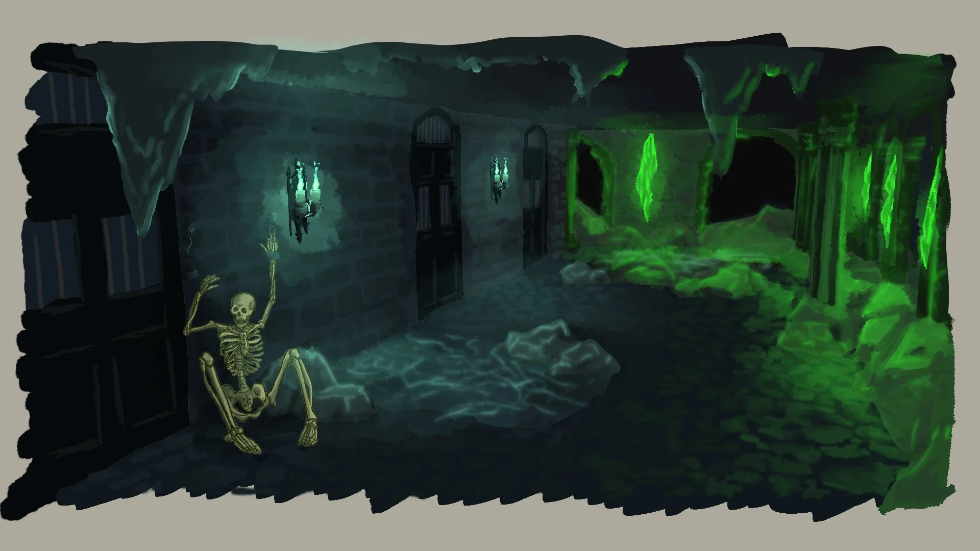 The final scene: a mysterious underground dungeon 