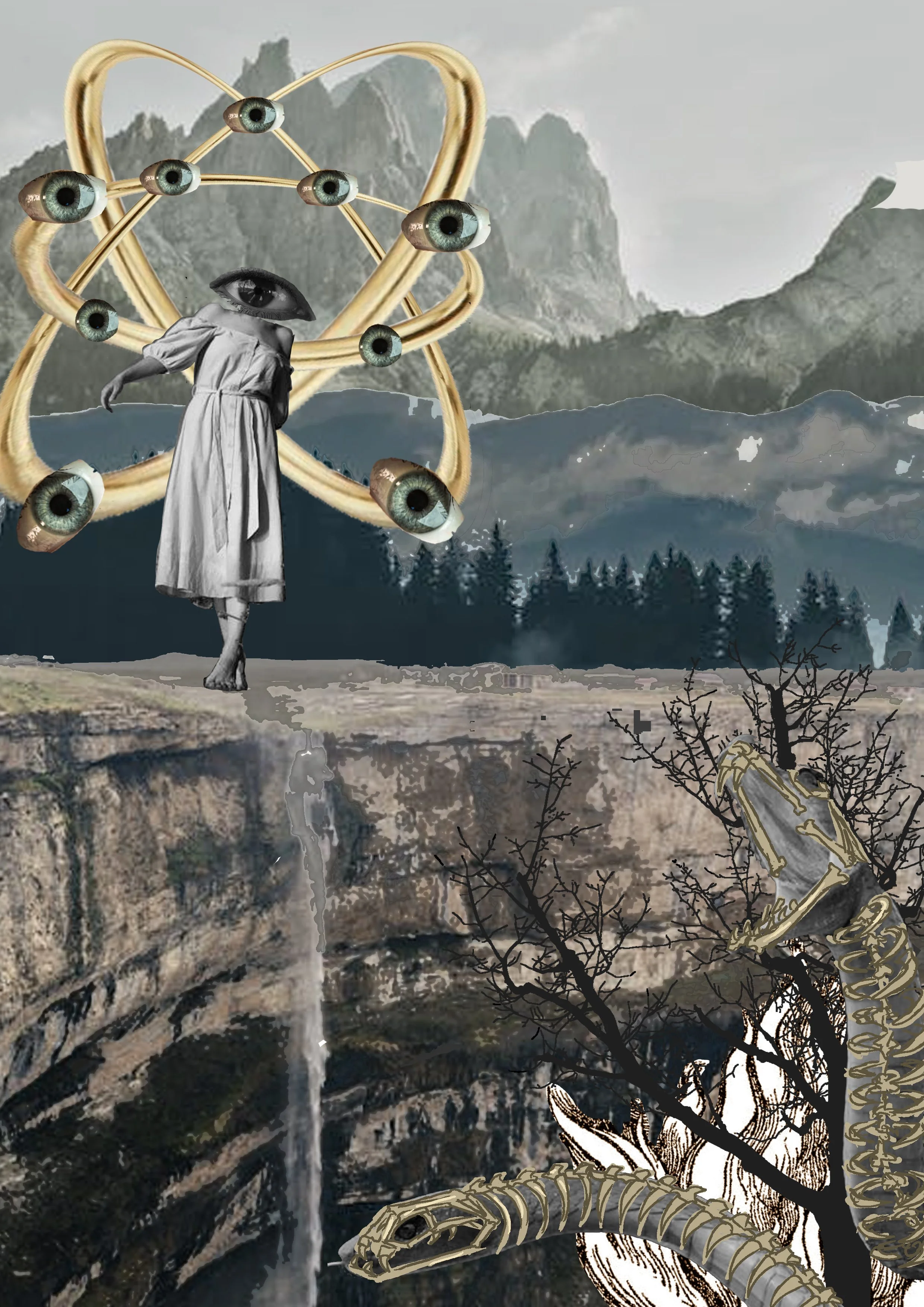 Experimenting with the cut and paste tool in Photoshop to the prompt of 'Contrasts'