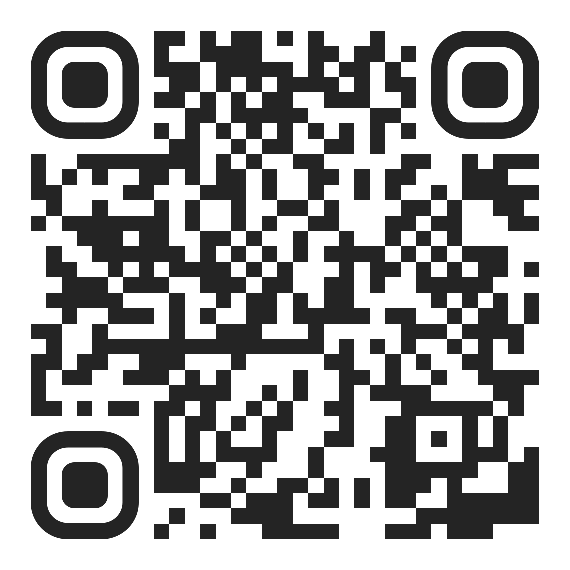 Ein QR-Code auf weißem Hintergrund.