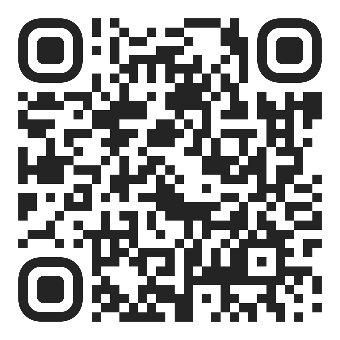 Ein QR-Code auf weißem Hintergrund.