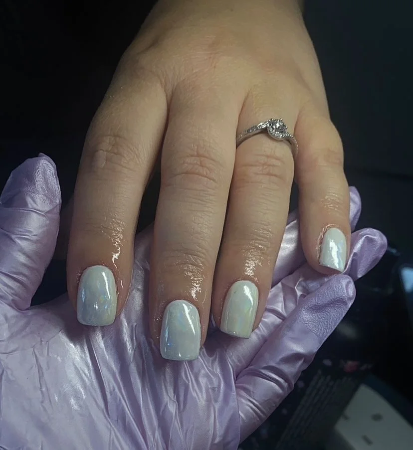 Nail technician training result — gel polish application by Gratia Nail Academy student