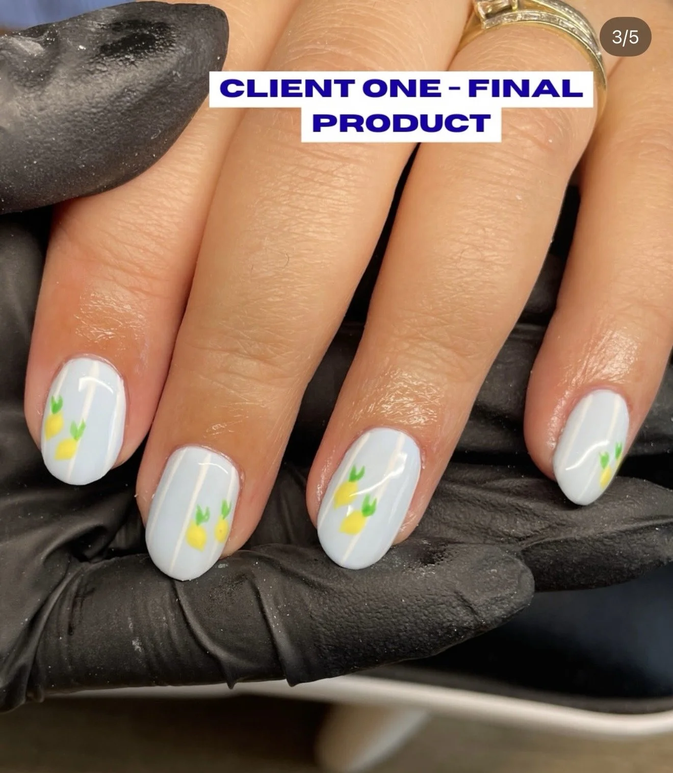 Gel polish nail art completed by a Gratia Nail Academy student, Dorset