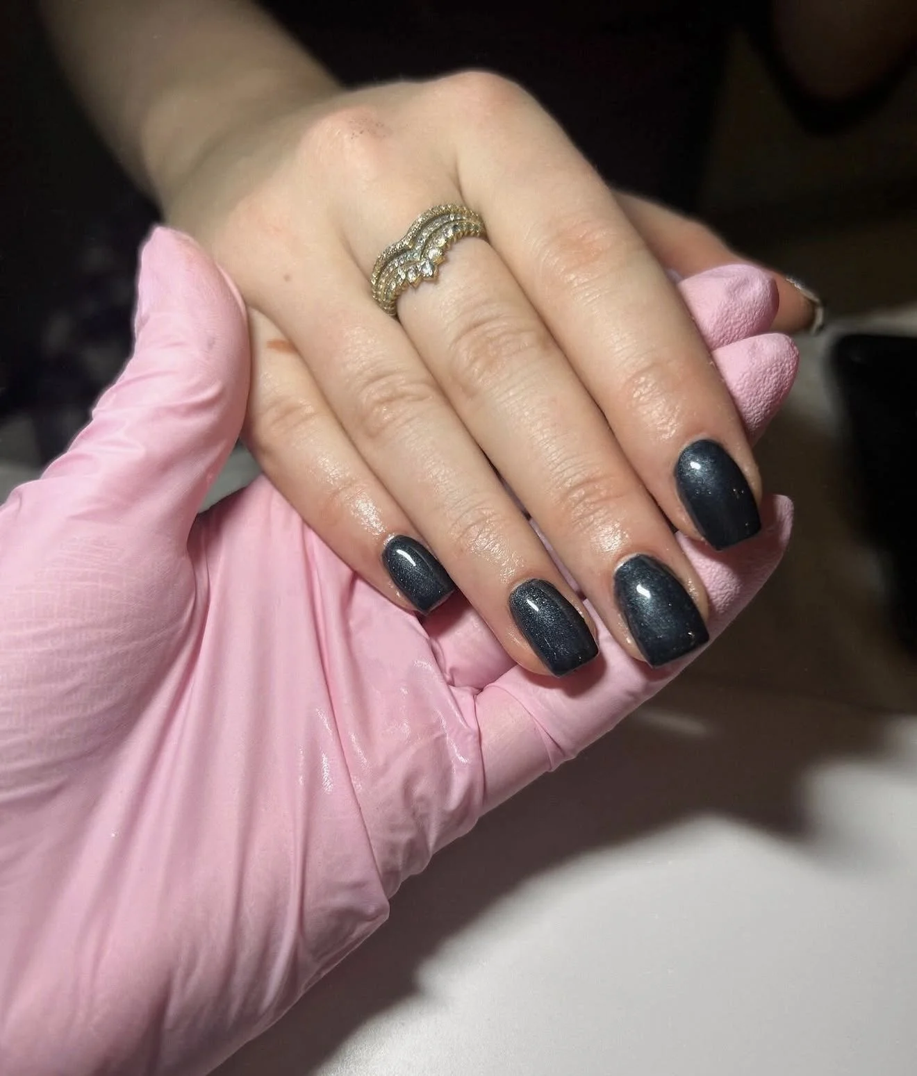 Nail technician training result — gel polish application by Gratia Nail Academy student