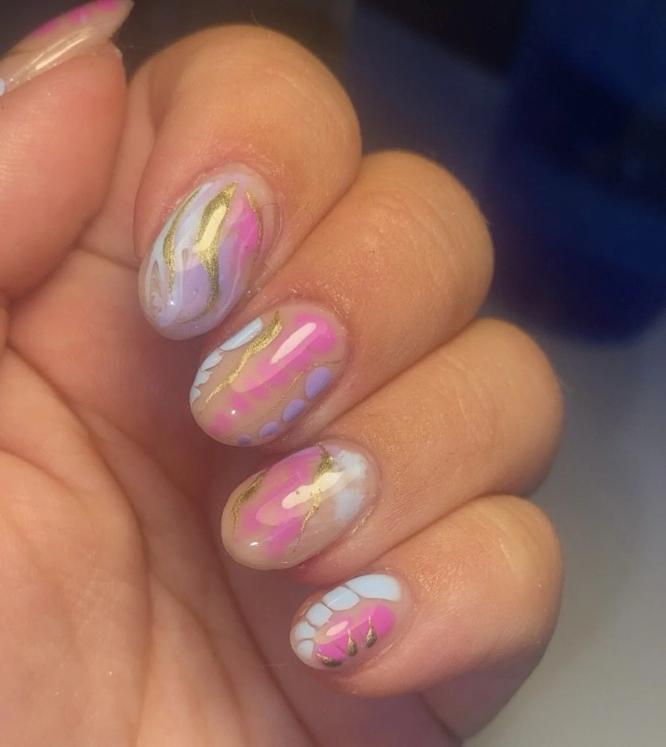 Nail technician training result — gel polish application by Gratia Nail Academy student