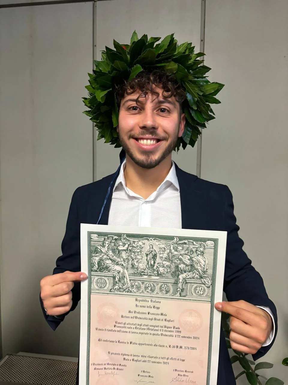 Paolo Franceschi, laureato in fisica, corsi per il semestre filtro.