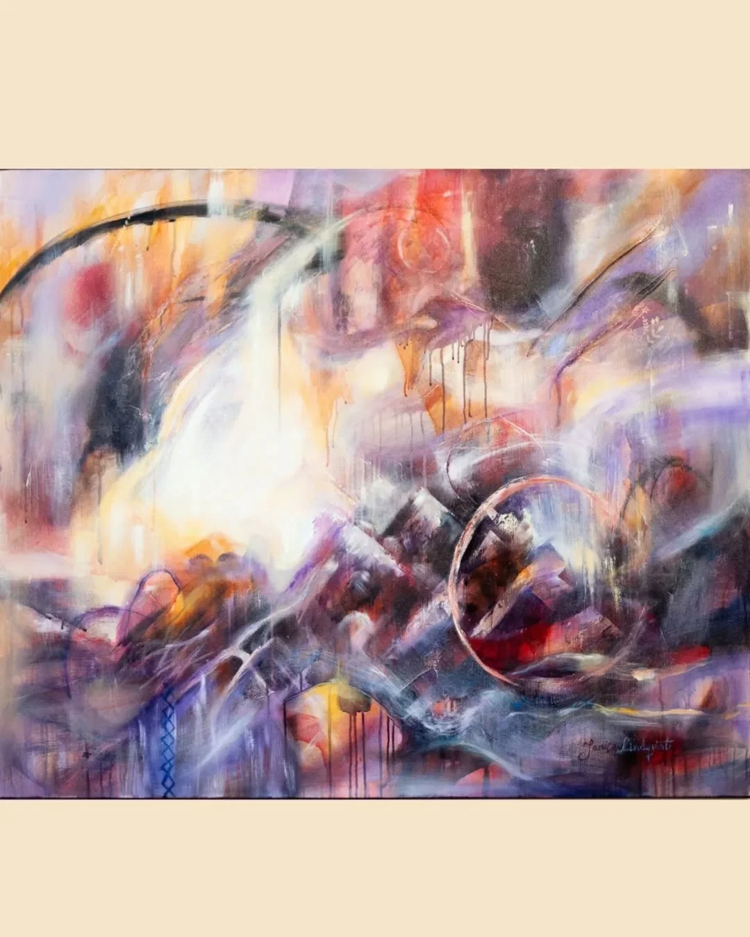 'Over the Mountains' 
of whatever obstacles and hindrances.
100 x 120 cm. Mixed media &amp; oils.
I'm learning not to be a victim of circumstances and challenges of life but see them as things to overcome. I am an overcomer, and so are you! We go ove