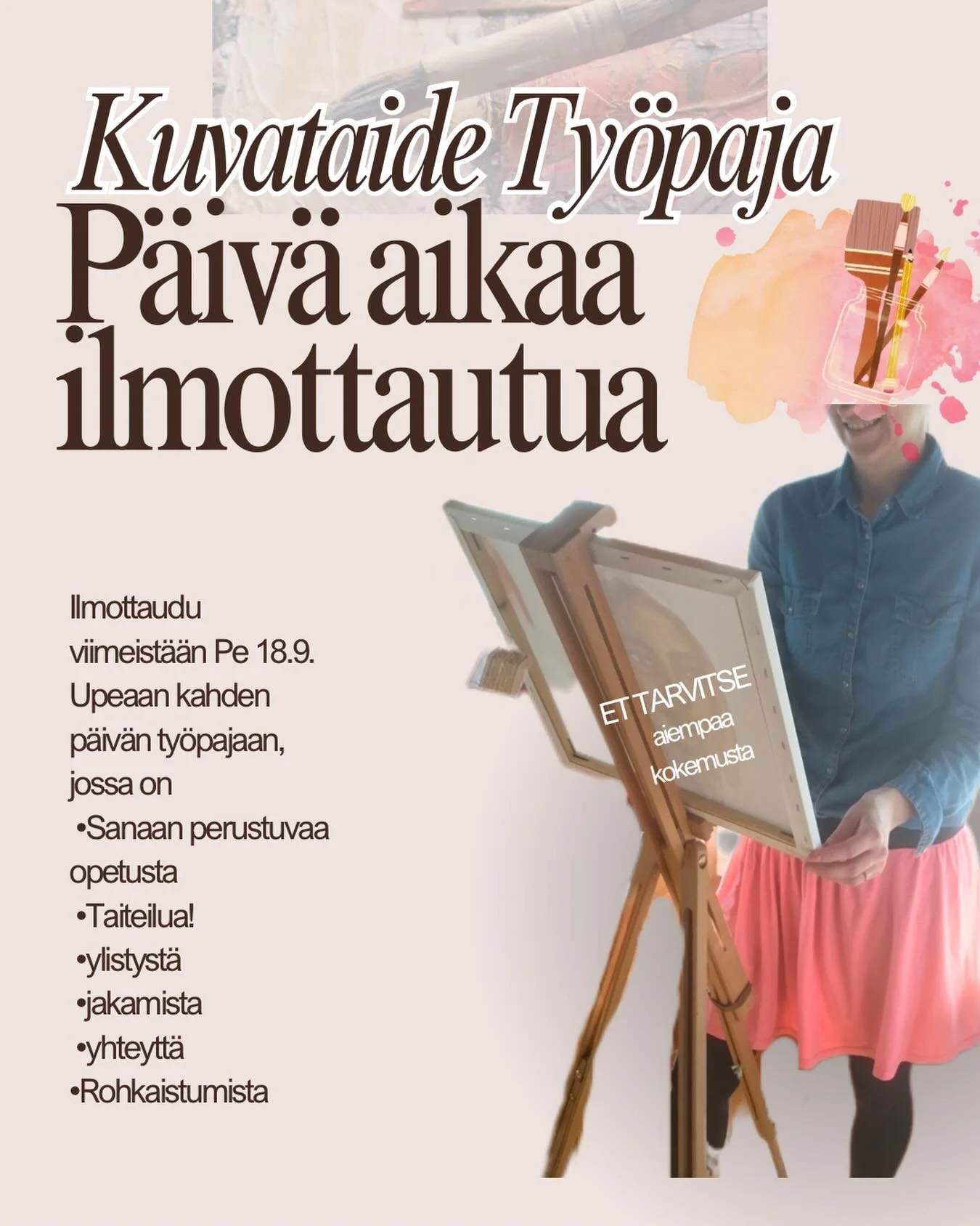 Eng/This is about an Art workshop in Finland.

Fin/ Lis&auml;tietoa ja ilmoittautuminen ywamkoivumaki.org sivulla ☺️ @ywamkoivumaki .