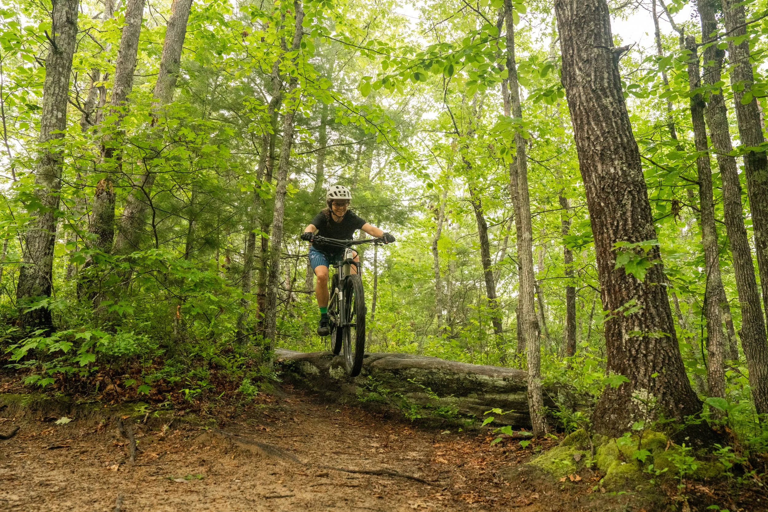 Woman mountain biking