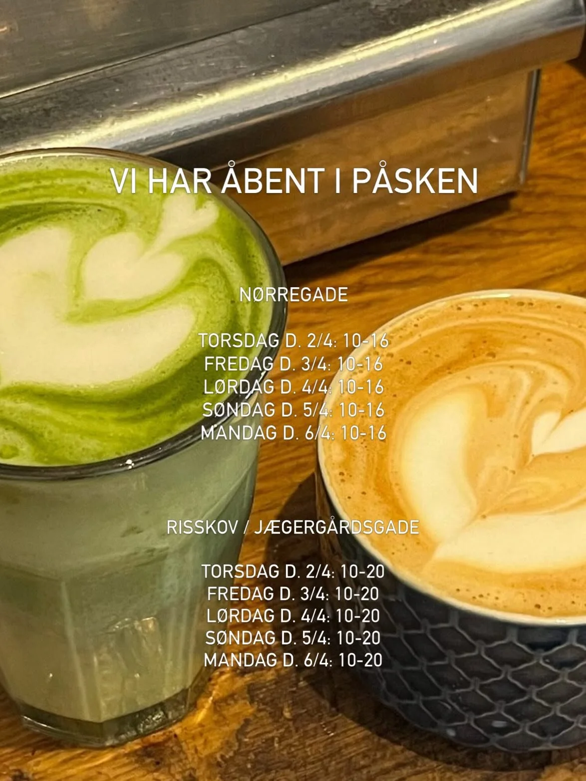 🐥VI HAR &Aring;BENT I P&Aring;SKEN🐥

Vi holder &aring;bent i p&aring;sken, s&aring; t&oslash;v ikke med at tage et smut forbi Fika og nyd en dejlig stund!🤗