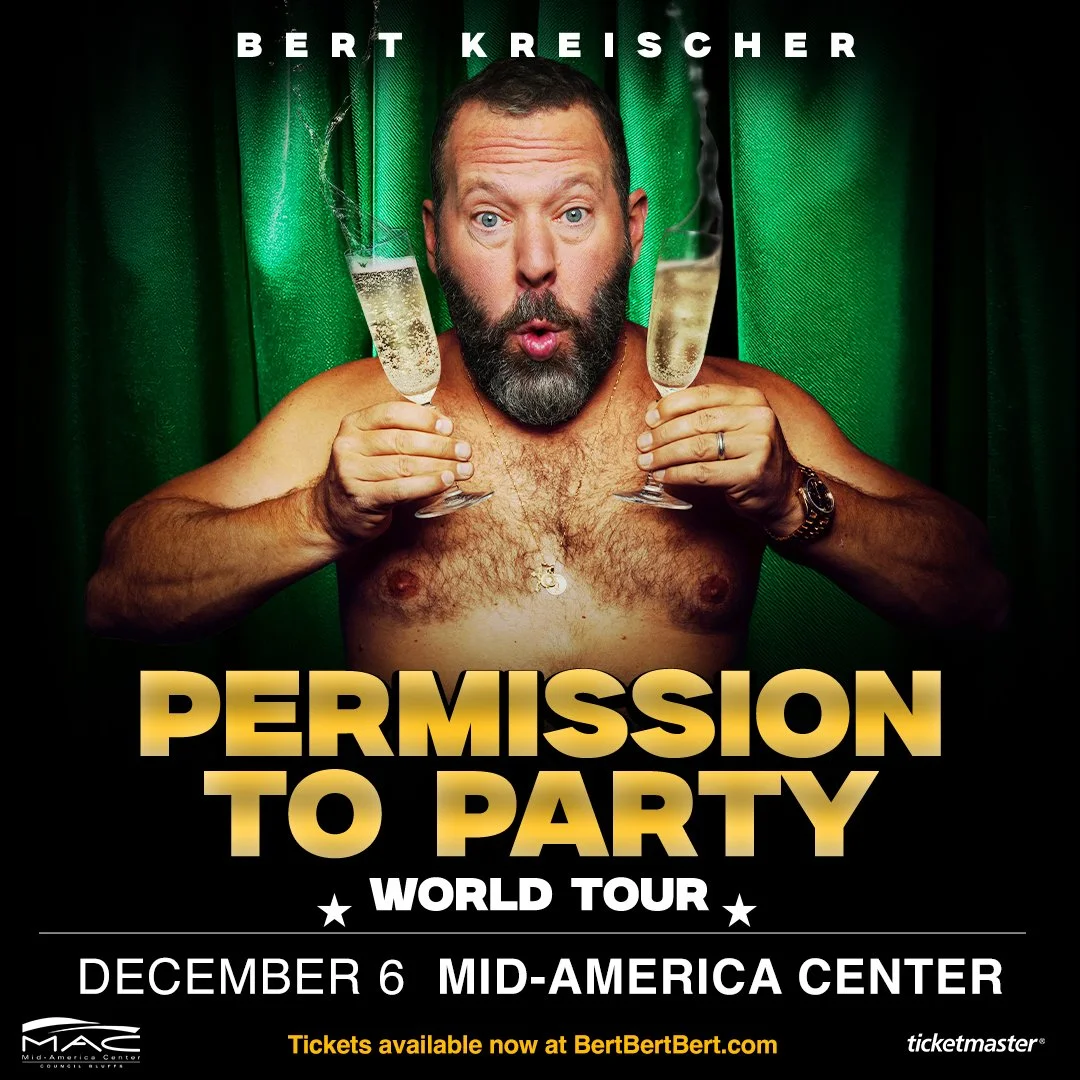 Bert Kreischer Permission to Party Tour live at the Mid-America Center, Council Bluffs, Omaha comedy show tickets giveaway