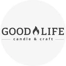 Circle logo with 'Good Life' and a flame icon, and the words 'candle & craft' underneath.