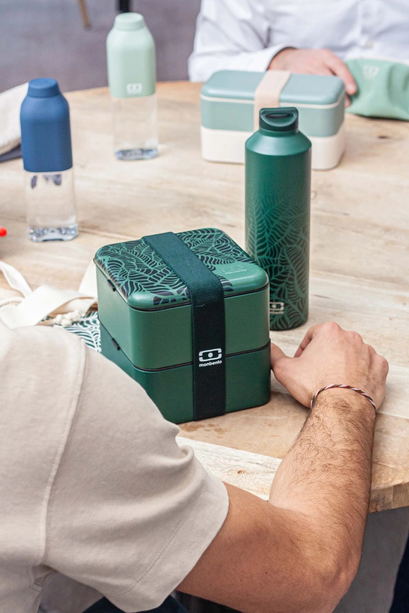 monbento® MB Square MB Steel Jungle, lunchbox et bouteille isotherme