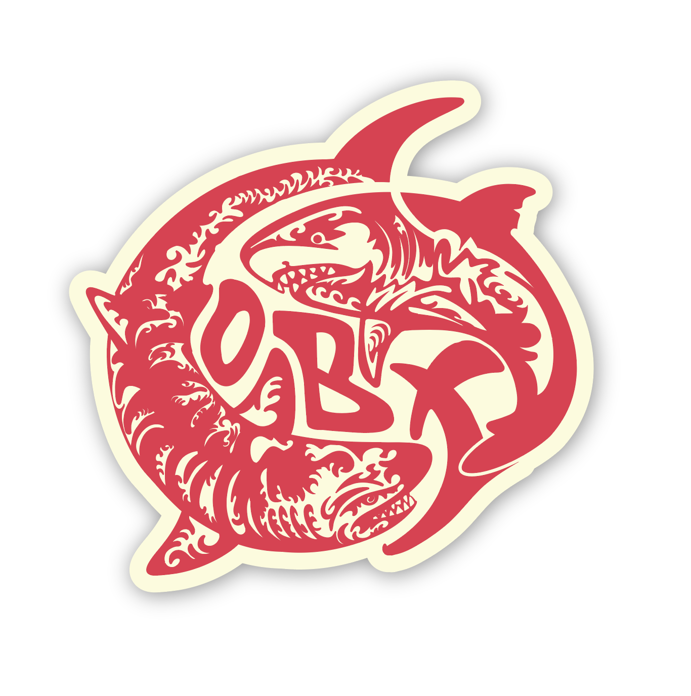OBX Circle Shark Sticker, $6
