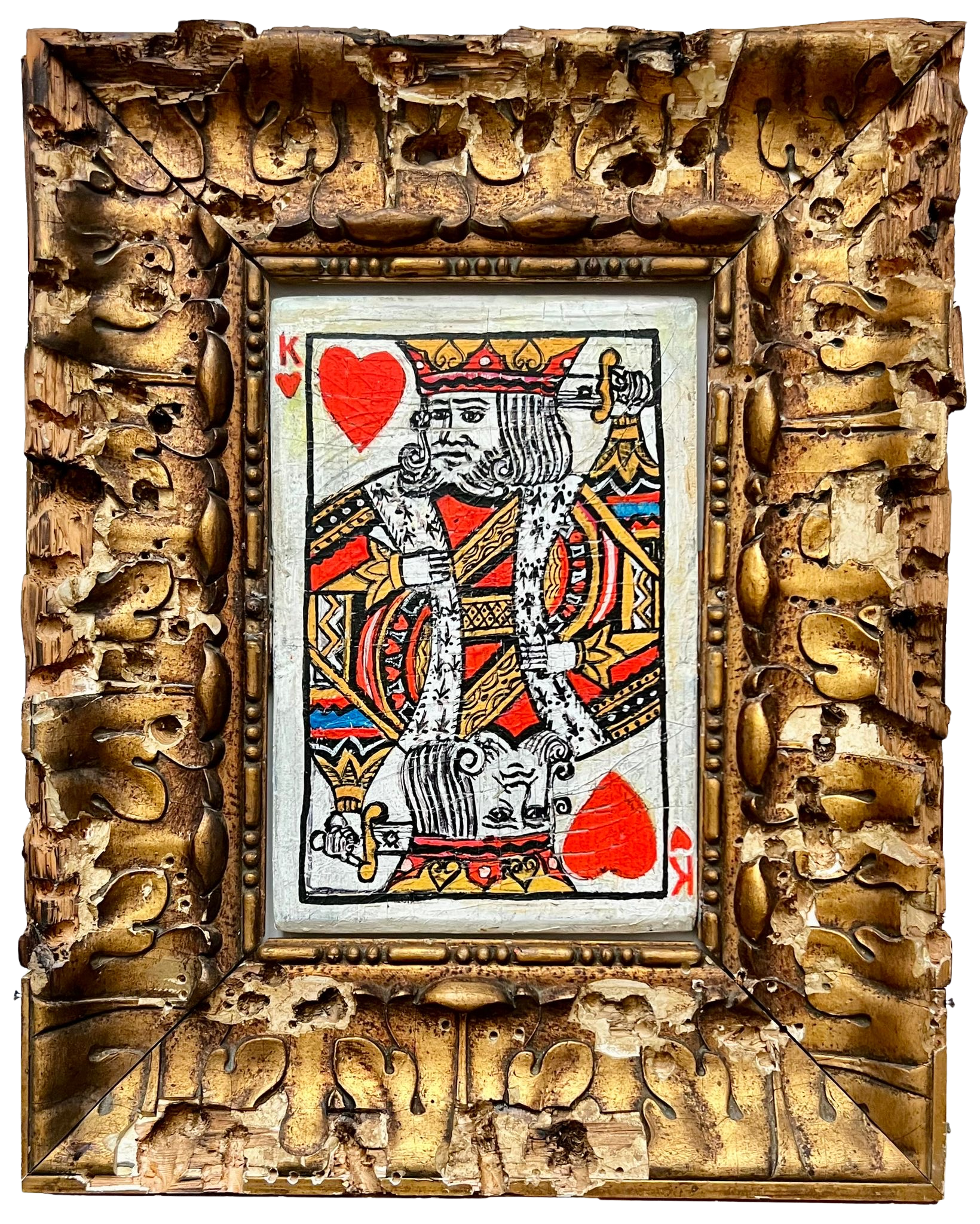 Joris Ghilini, Battle Royale, reinterpretation of a King of Hearts playing card set within an ornate sculptural frame