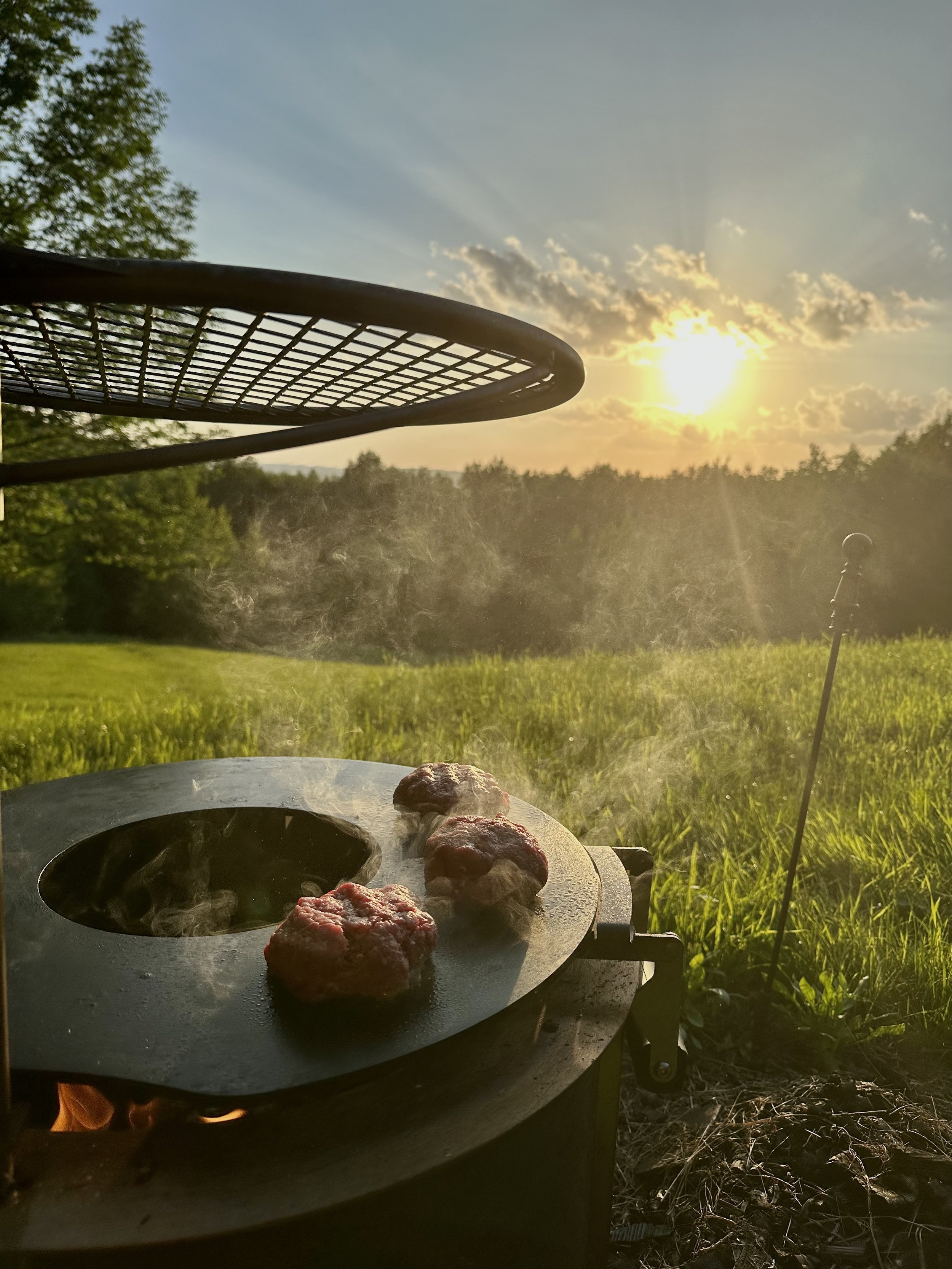 BREEO firepit with cowboy grill at cabincabin