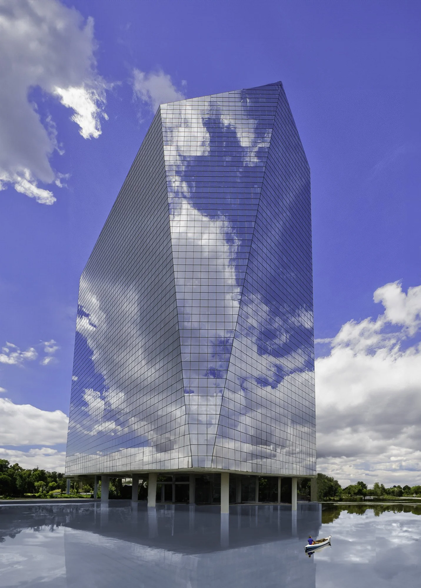 Fine art architectural photograph of reflective glass skyscraper by Josh Kates