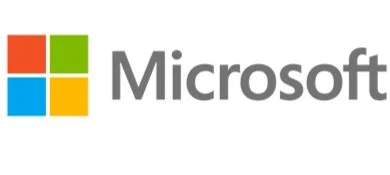 Microsoft logo with four colorful squares and the word 'Microsoft' beside it.