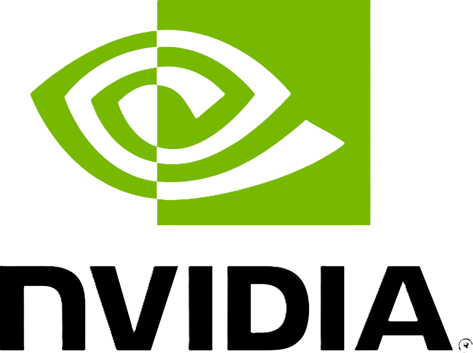 NVIDIA logo featuring a stylized eye in green and white with the word 'NVIDIA' in bold black letters below.
