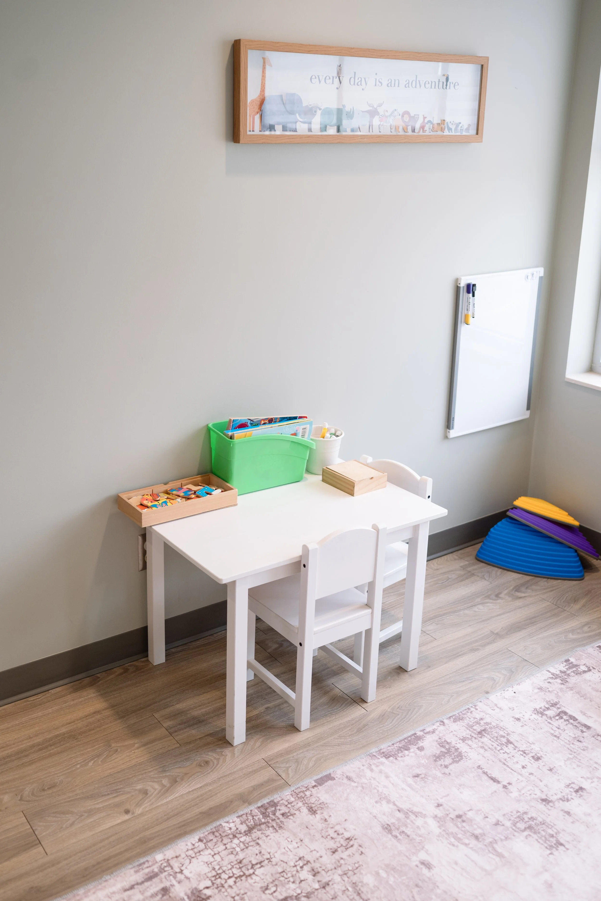 Nurture 360 pediatric playroom setup designed for early milestone support, sensory exploration, and therapeutic play.