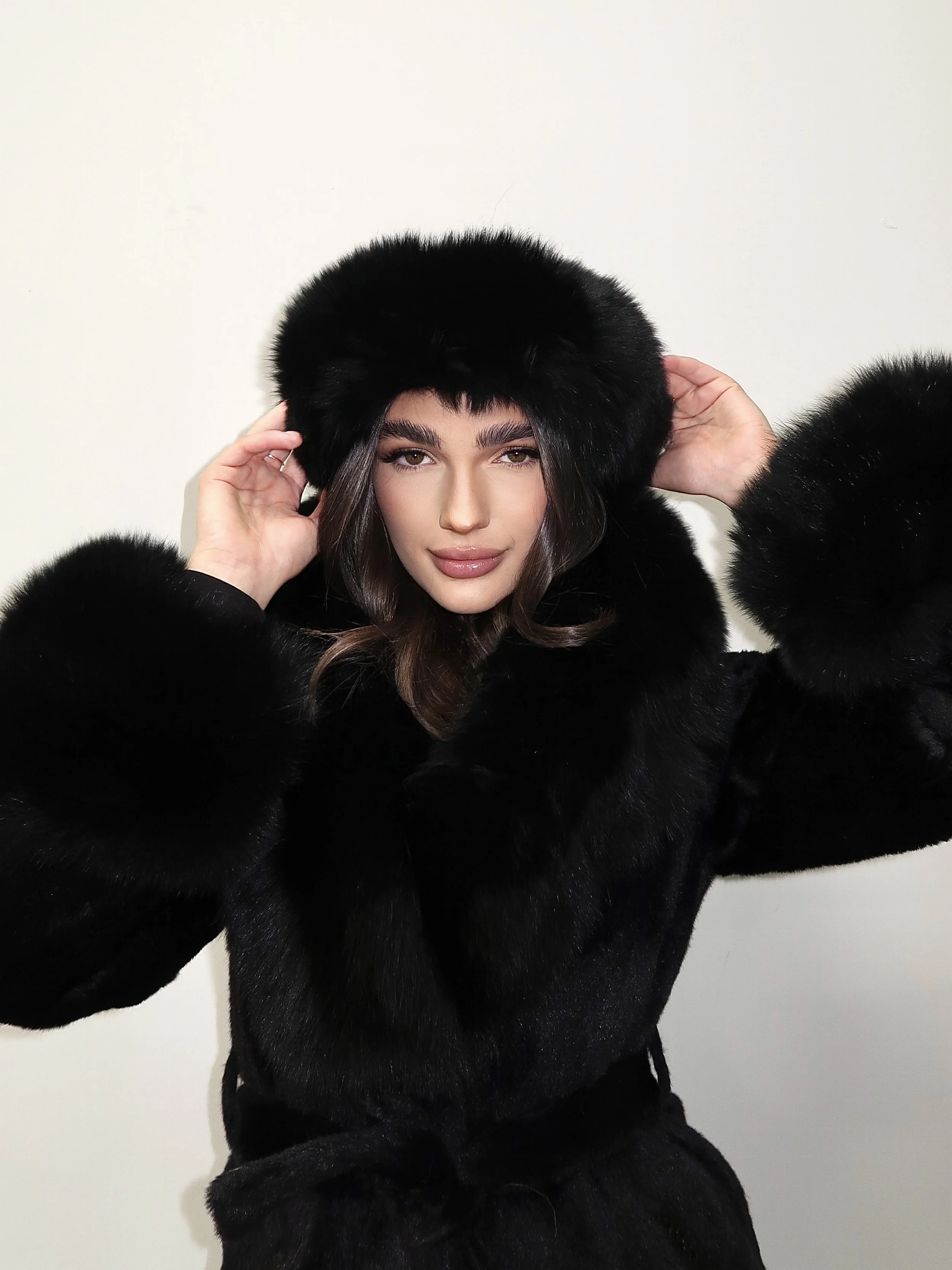 Black Fox Fur Headband