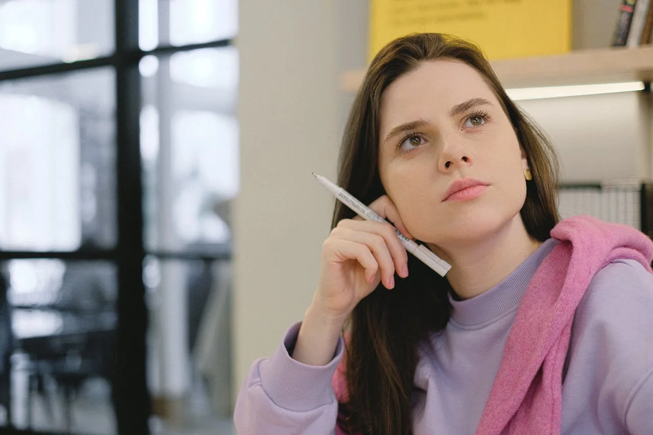 pensive woman