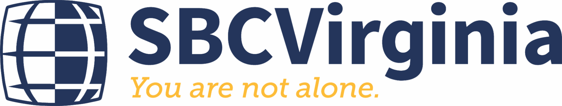 SBCVirginia logo with a globe icon and the tagline 'You are not alone.'