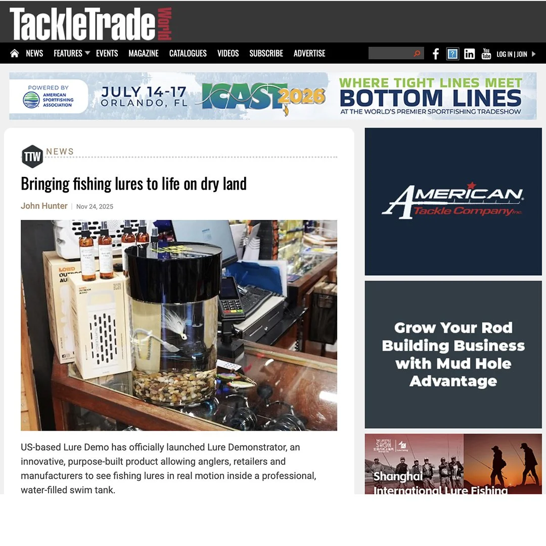 Tackle Trade News: Bringing fishing lures to life on dry land