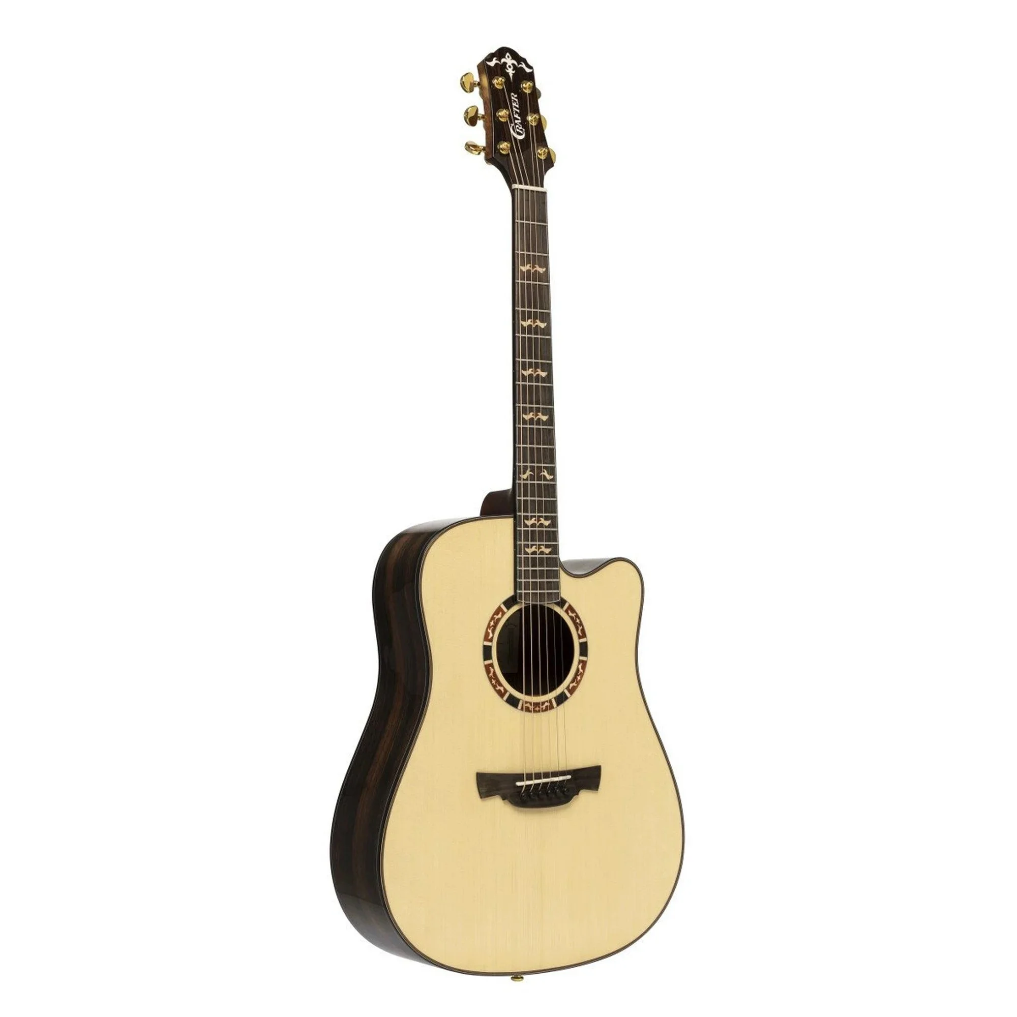 The Crafter STG D22CE PRO is an excellent choice, with its solid Engelmann spruce top and layered Macassar ebony back and sides