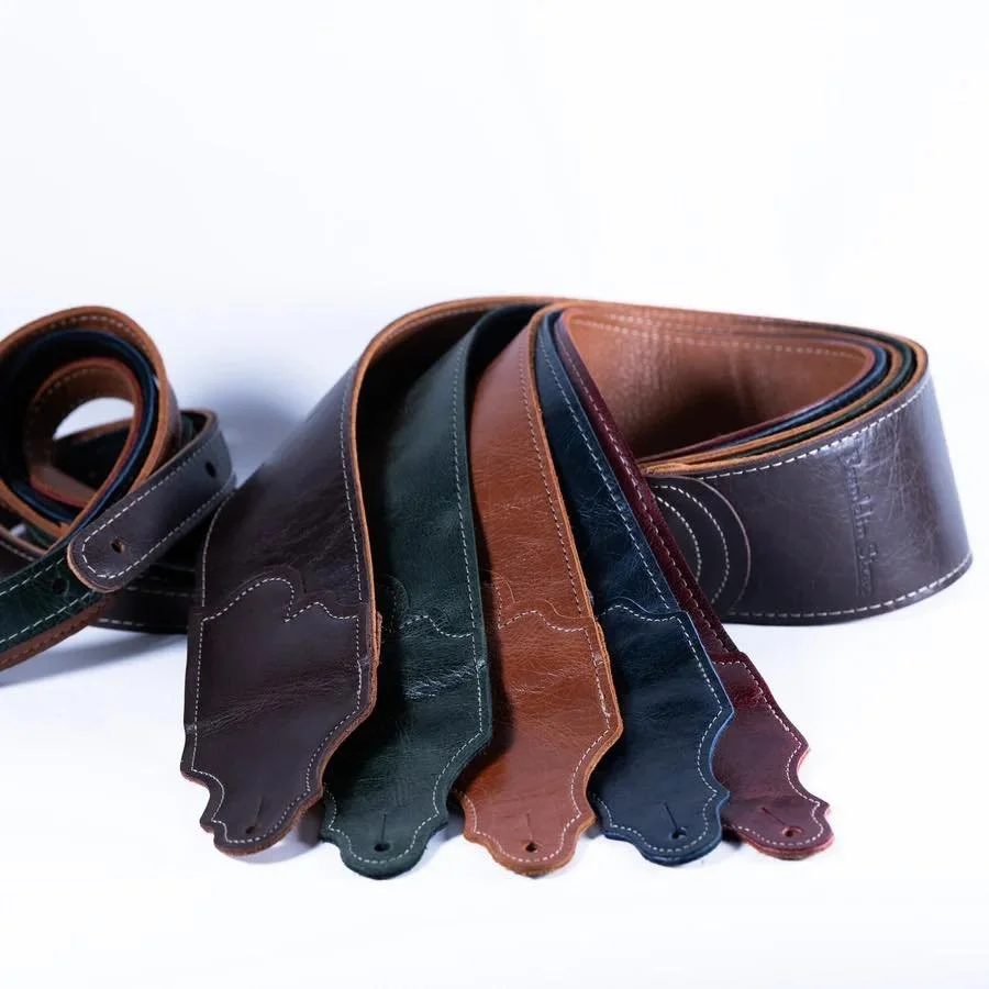 Are you searching for your forever strap? These Franklin Jackson Hole straps are built to last.  #creeksidemusic #Franklin #area #franklinstraps #leather #guitars #leatherguitarstraps