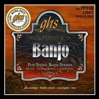GHS Nickel-Plated 5-String Banjo Set