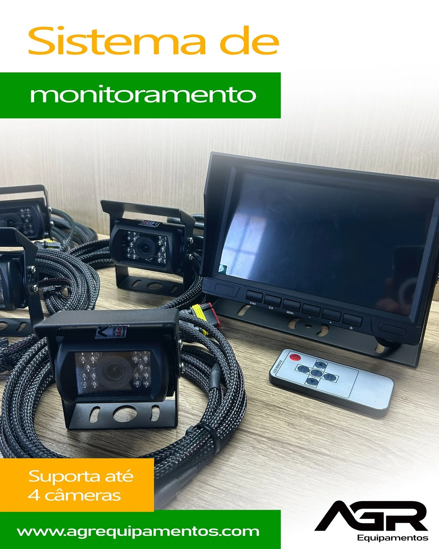 🚜📹 Sistema de monitoramento AGR &mdash; tecnologia e seguran&ccedil;a em qualquer terreno!

🔹 Monitor de 7&rdquo; com imagem n&iacute;tida
🔹 C&acirc;meras de alta resolu&ccedil;&atilde;o
🔹 Kit completo e pronto para instala&ccedil;&atilde;o
🔹 S