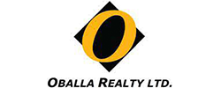 Logo for Oballa Realty Ltd. featuring a stylized yellow 'O' within a black diamond shape.