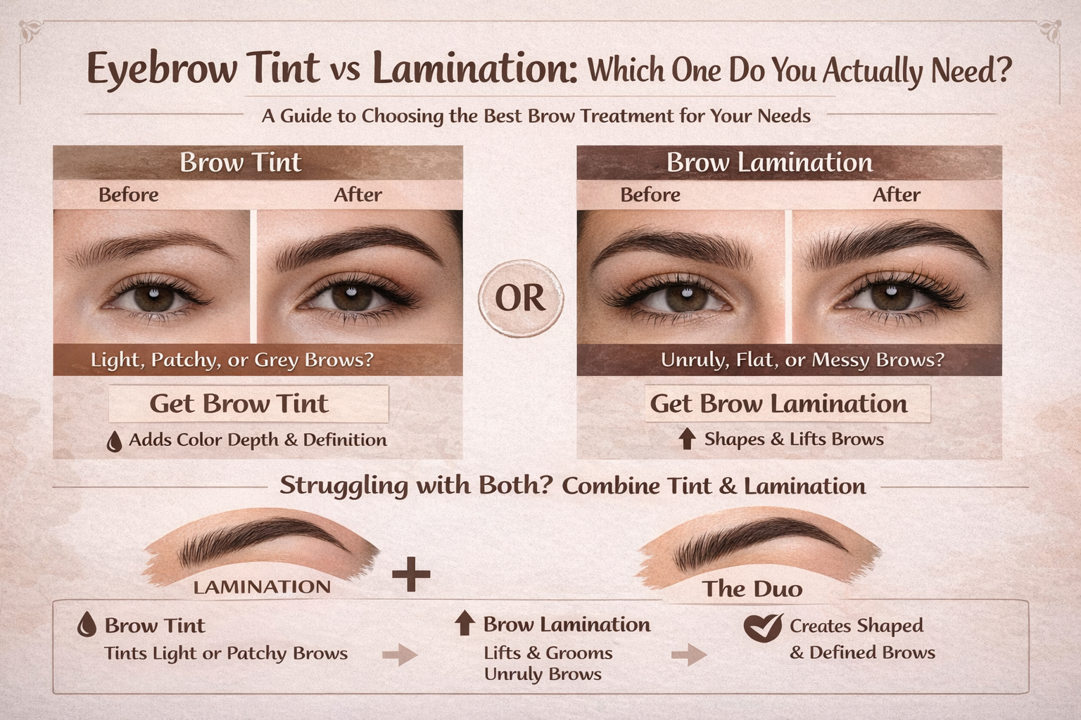 Eyebrow Tint vs Lamination: Which One Do You Actually Need?