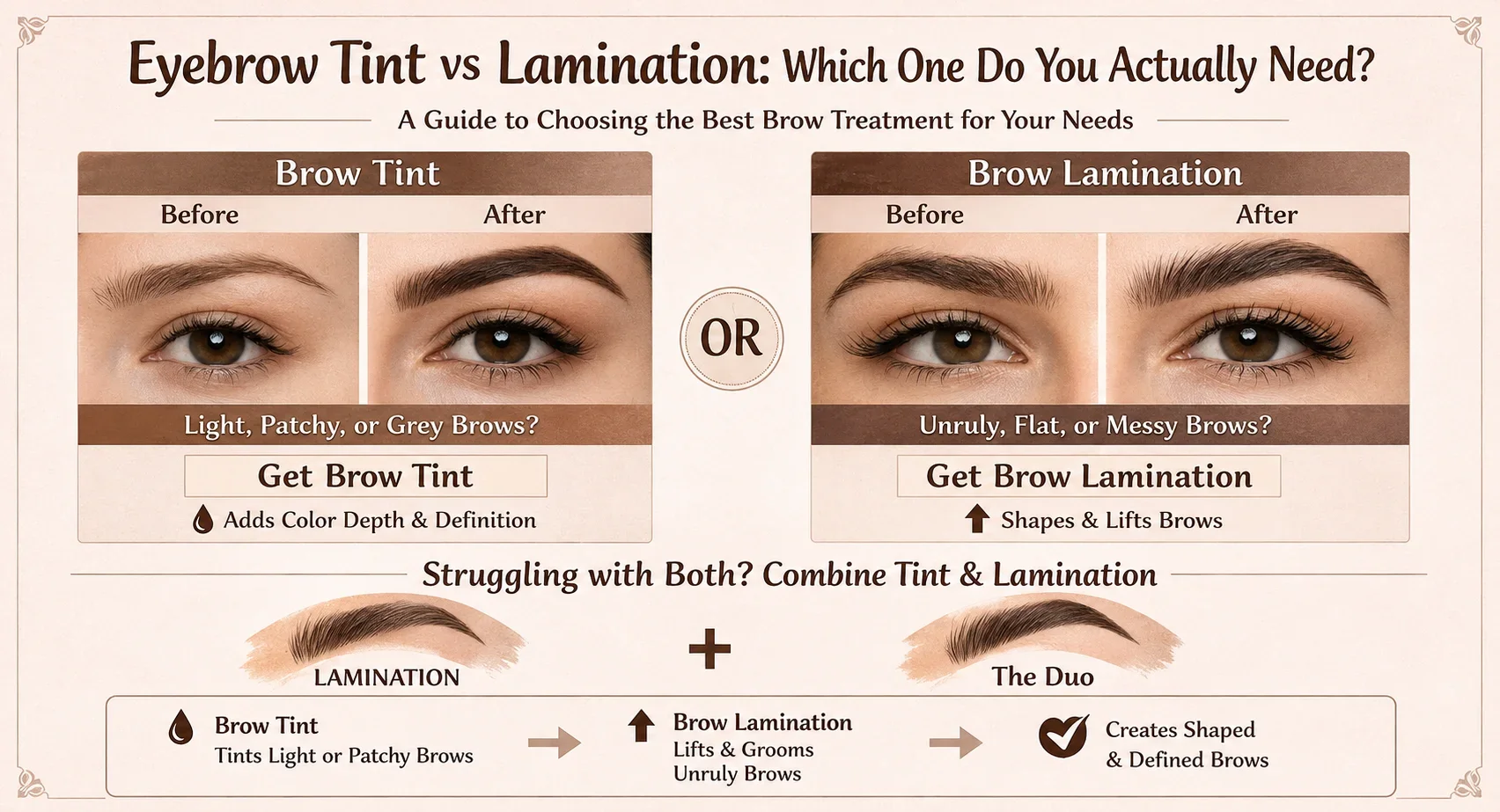 Eyebrow Tint vs Lamination: Which One Do You Actually Need?