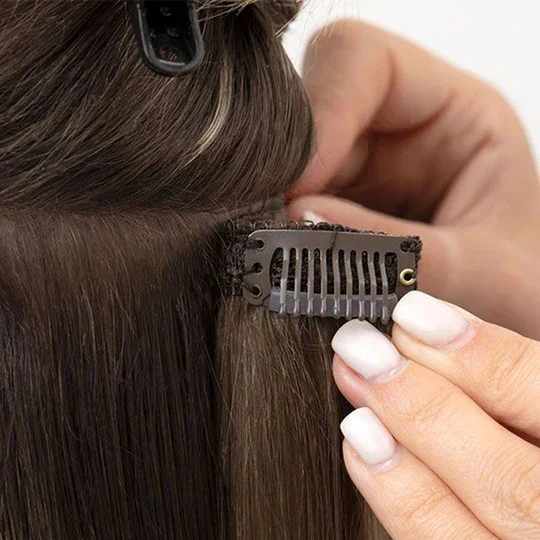 Salty Locks clip-in hair extensions for instant length, volume, and easy at-home application.