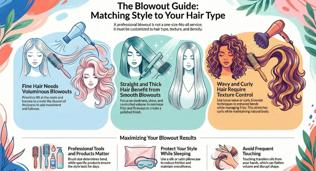 Custom Hair Blowouts - Straight, Wavy, Curly, Fine, and Thick Hair Styling