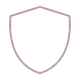 A simple outline of a shield icon on a white background.
