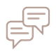 Speech bubble icon with lines indicating communication
