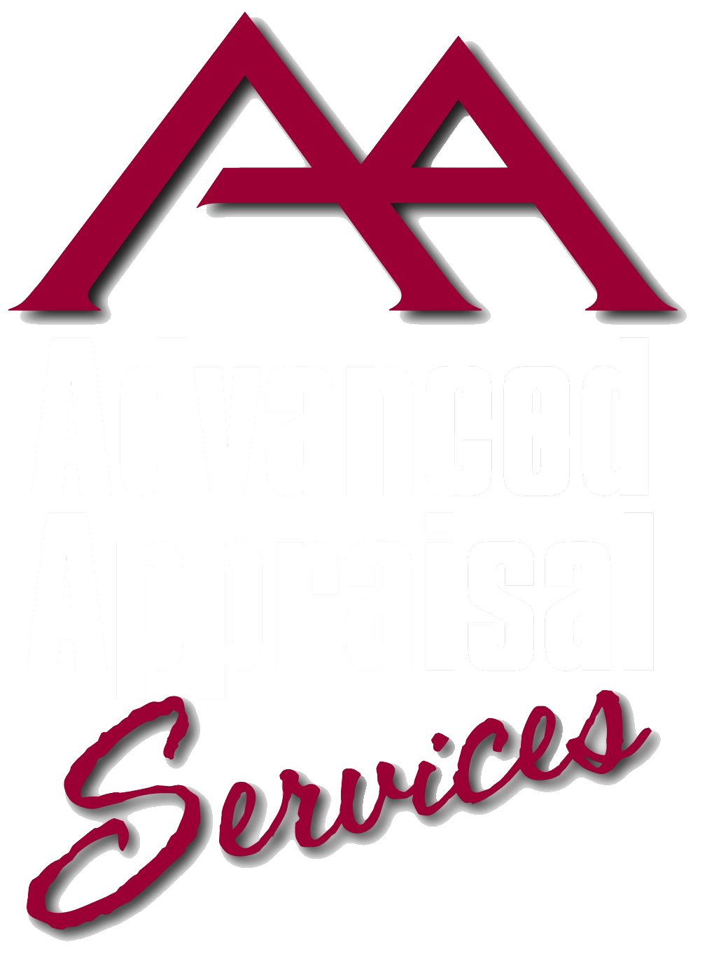 Logo for Advanced Auto Service featuring a stylized house with two rooflines and the words "Advanced Auto Service" with "Services" in a script font.