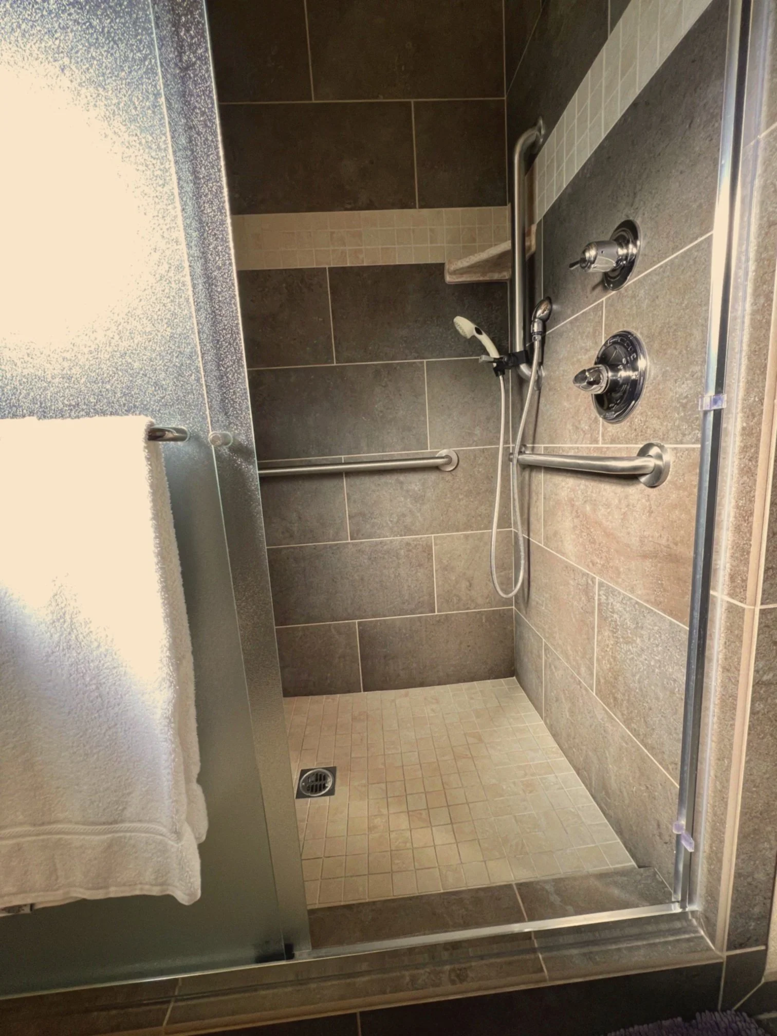 Walk-in shower.