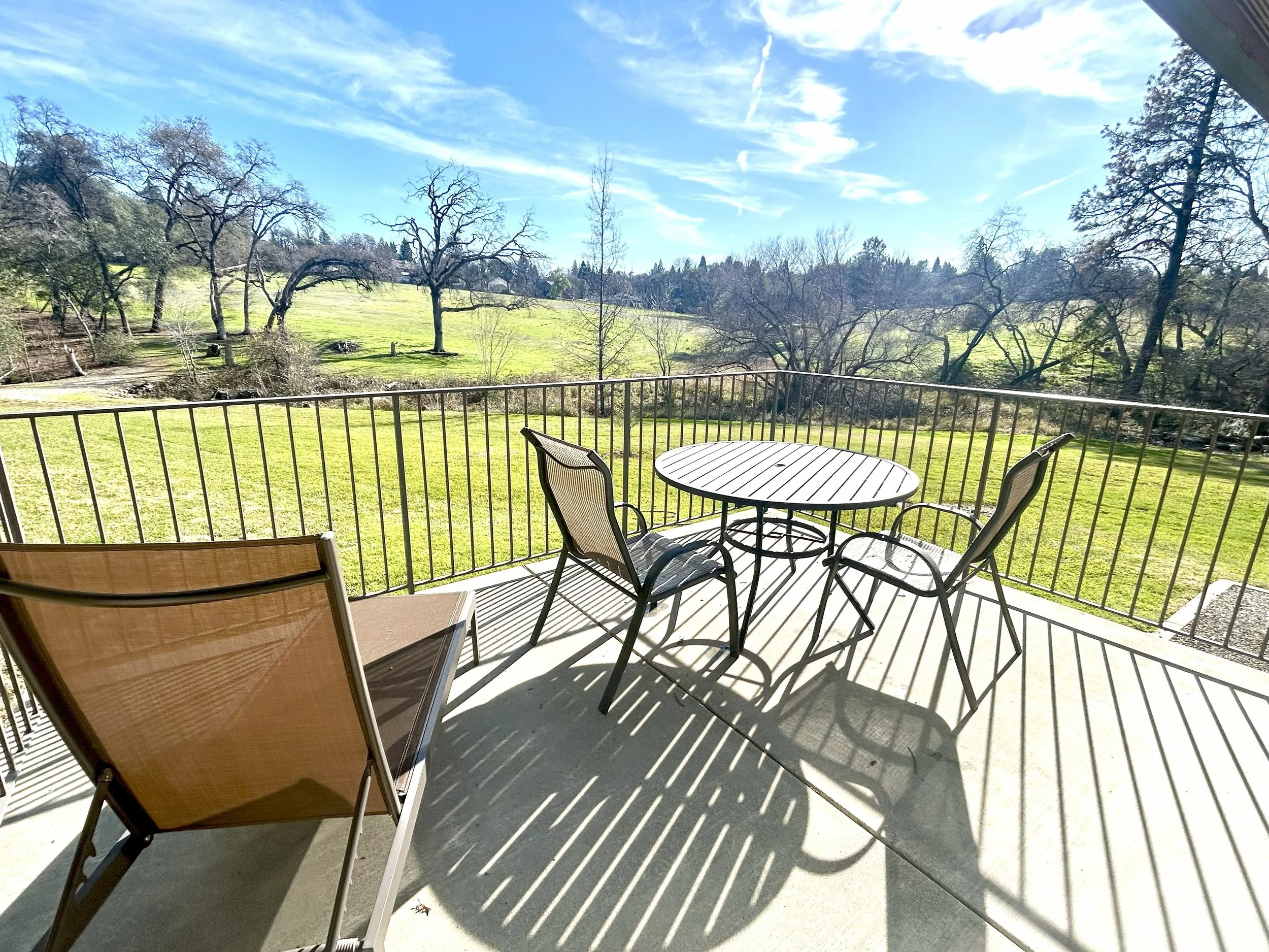 Private patio with view.