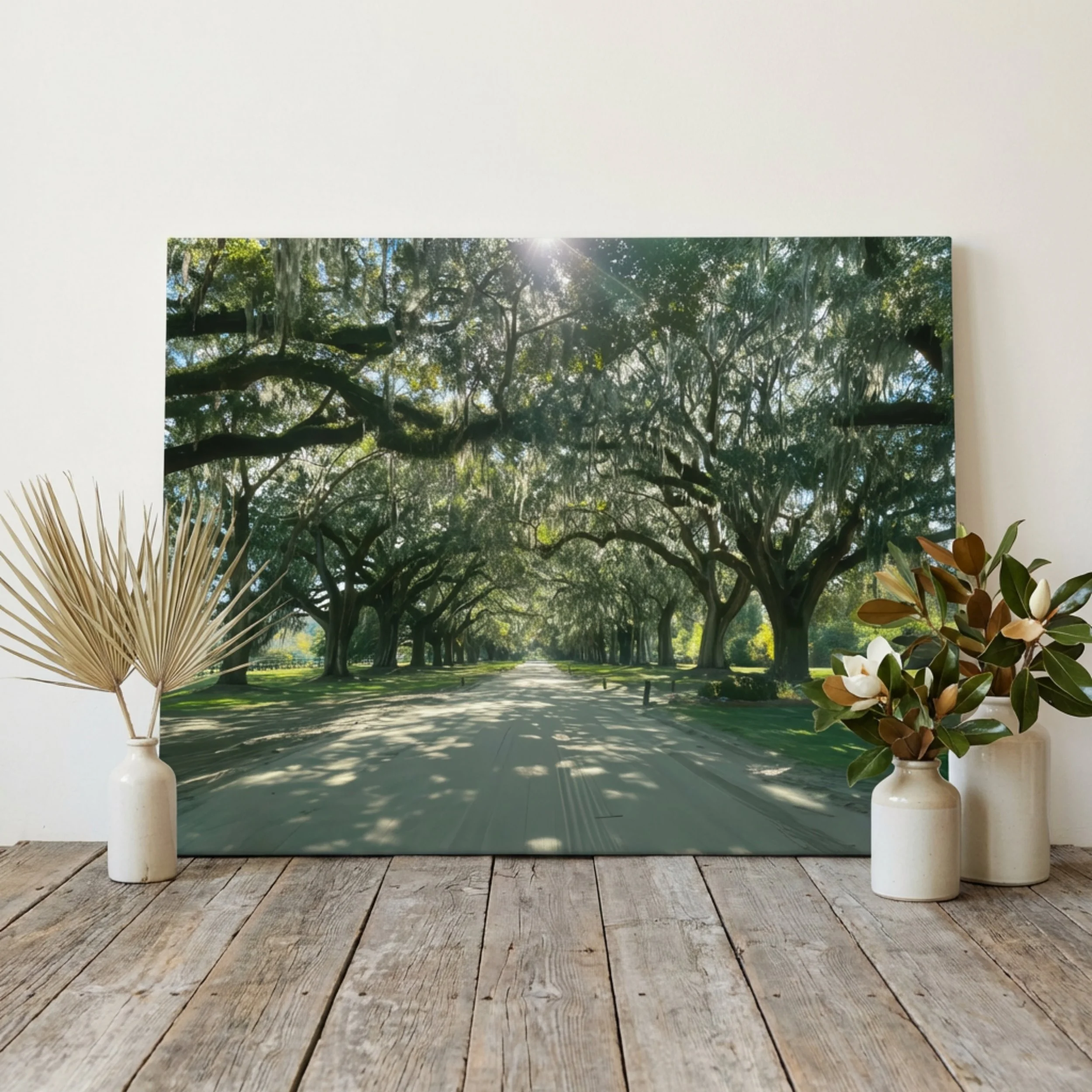 Savannah Trees - Canvas Print of a Southern Oak Canopy