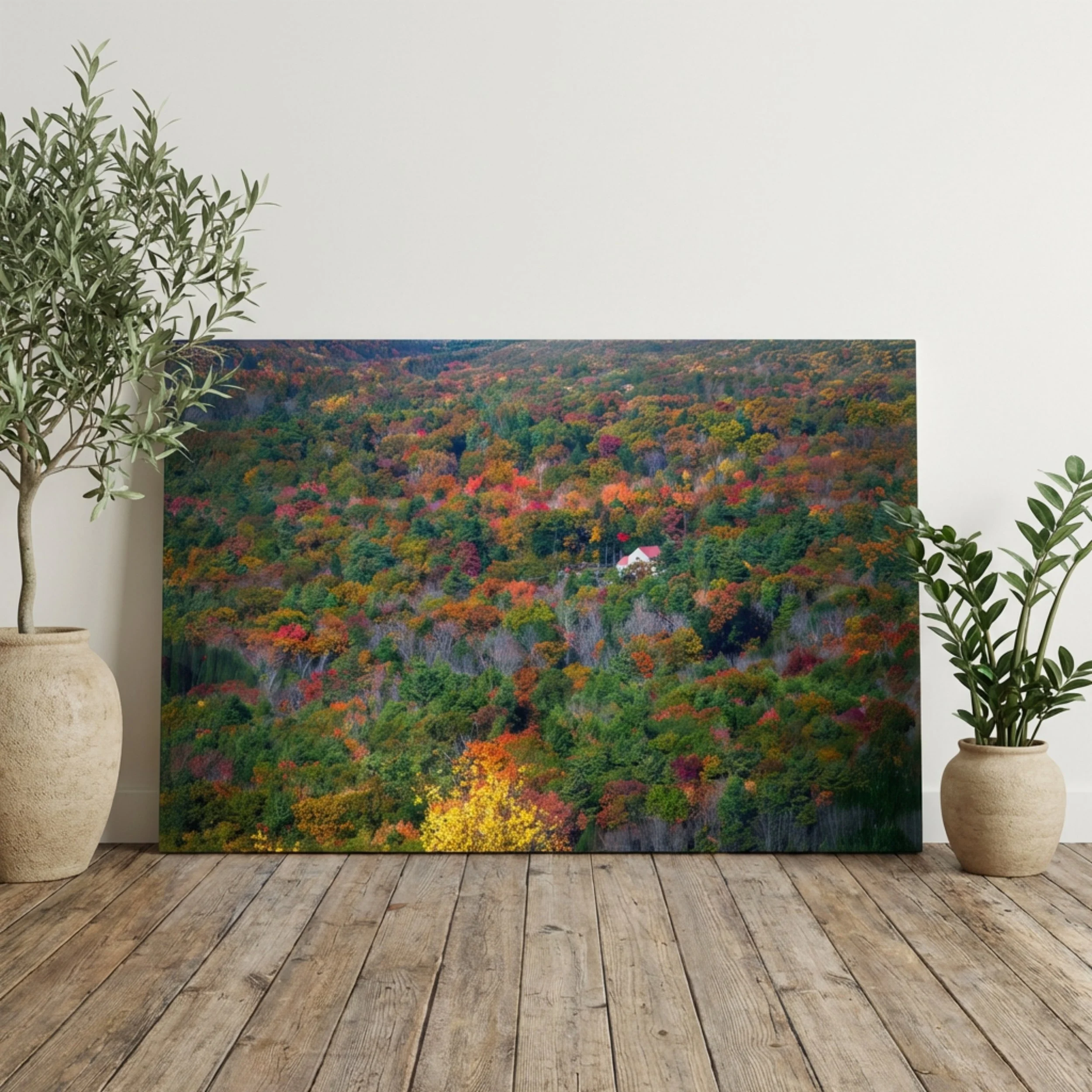 Foliage House - Metal Print - Autumn Forest Wall Art