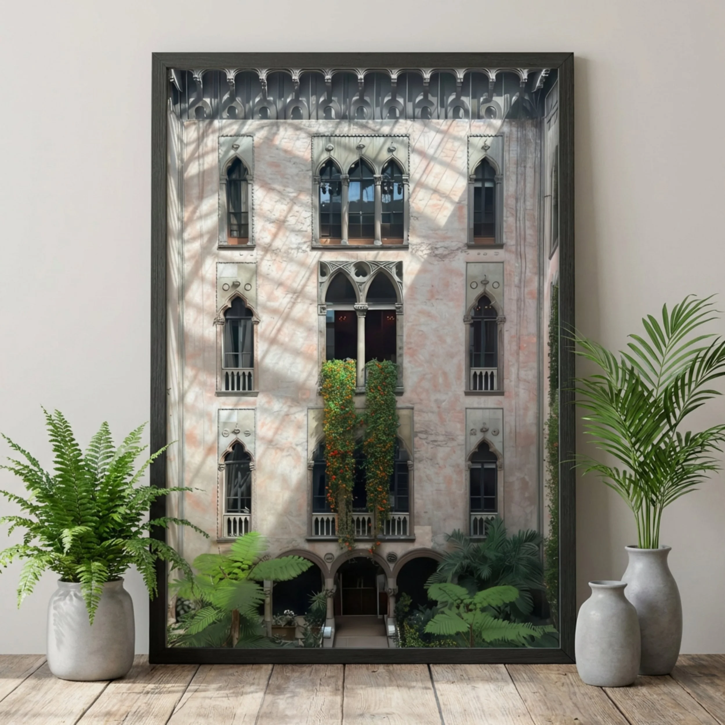 Garden Wall - Framed Print - Isabella Stewart Gardner Museum Courtyard Art